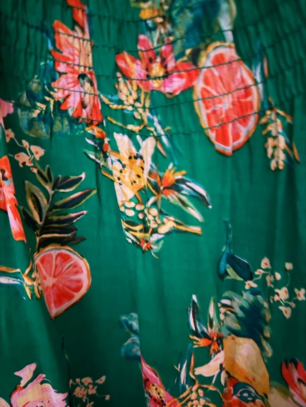 Cato Green Floral Citrus Off-Shoulder Blouse - Picture 2 of 3